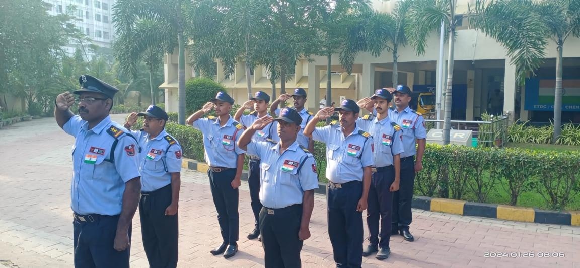 A9 team during flag ceremony